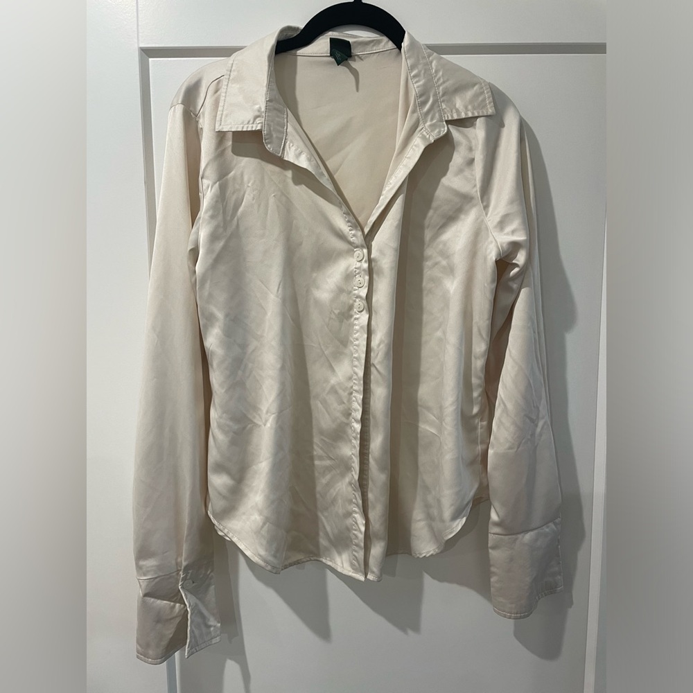 Silk cream dress shirt